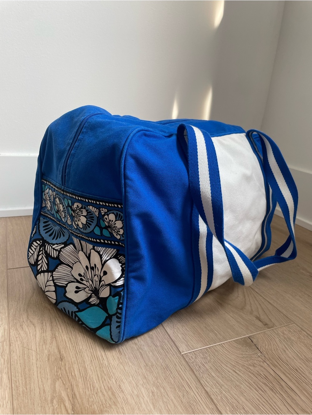 Vera Bradley Blue Bayou Canvas Small Duffel Bag/Carry on Bag